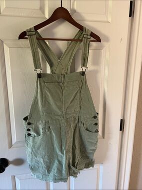 Carve Designs Sage Green Short Overalls